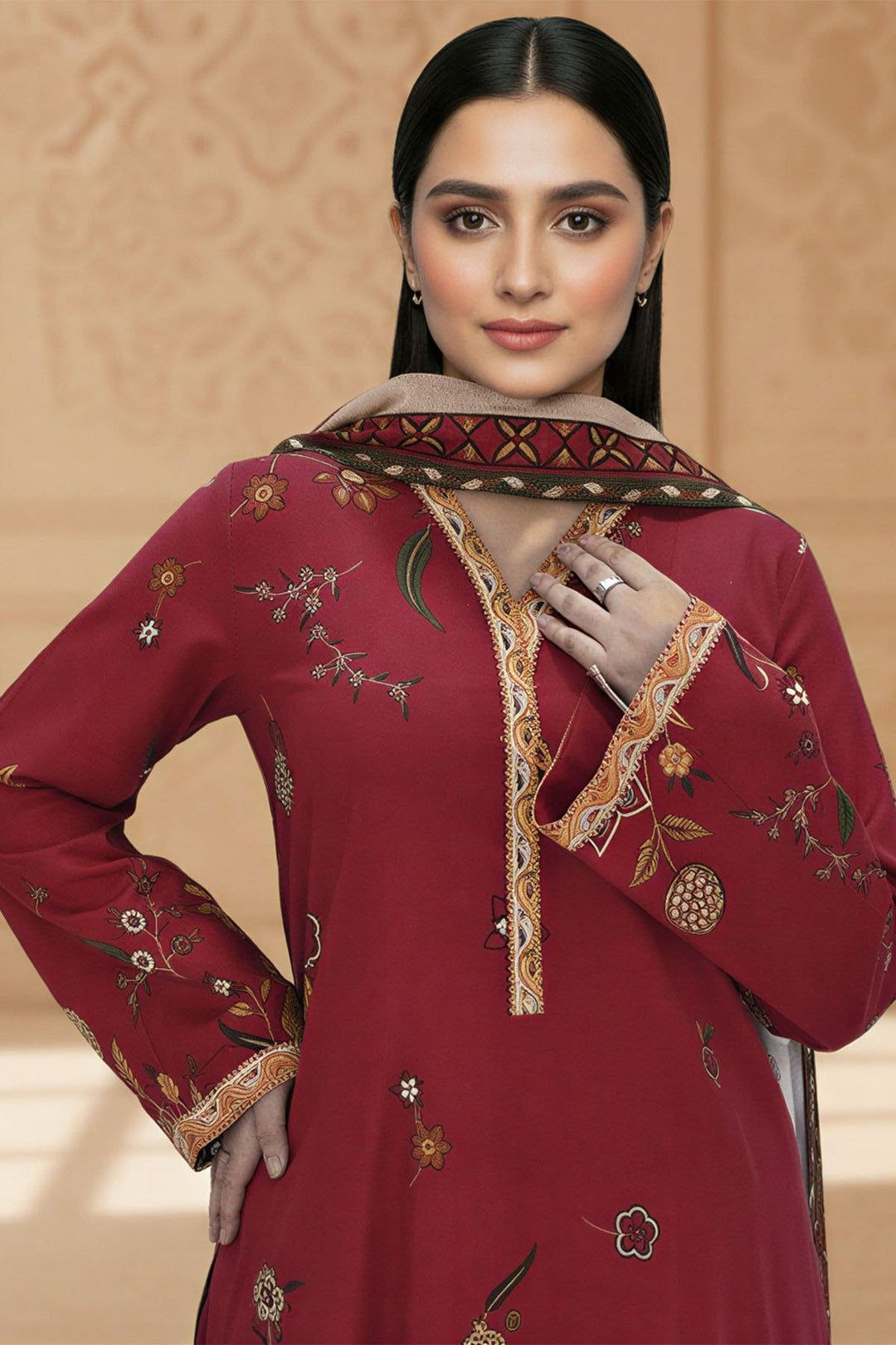 5764-AKAYDA DIGITAL PRINTED KHADDAR STITCHED