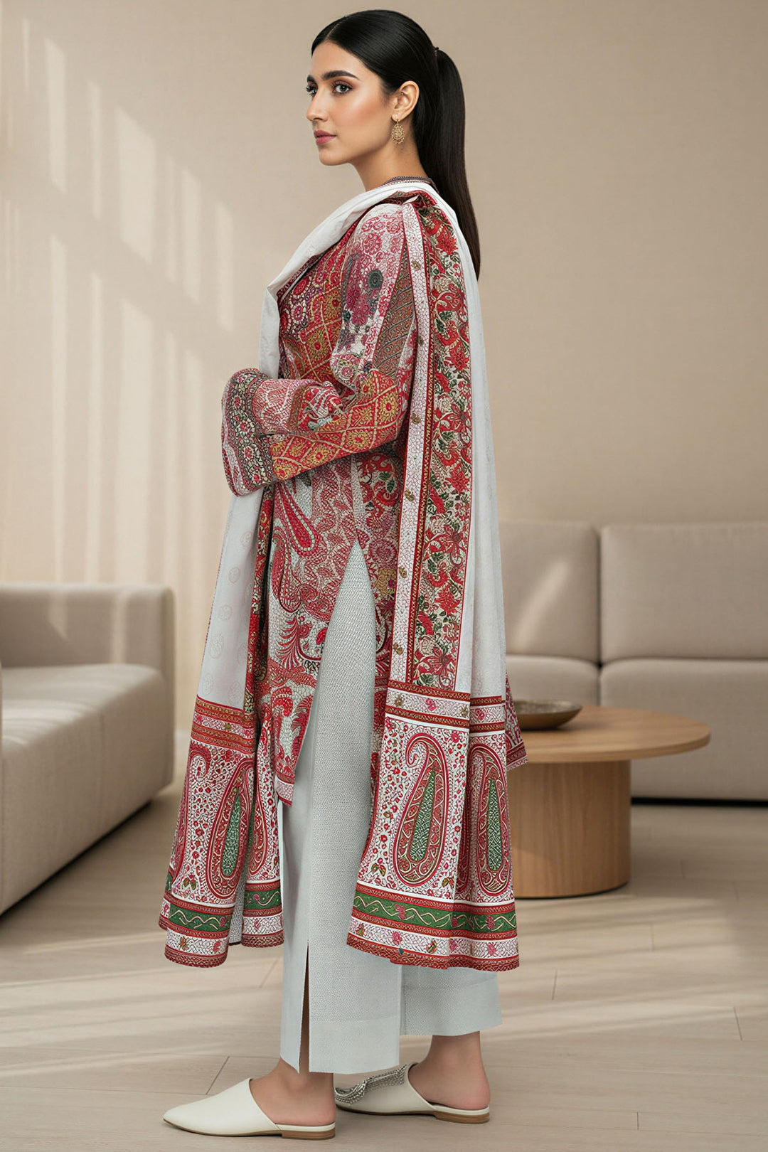 5766-SOHVI DIGITAL PRINTED KHADDAR STITCHED