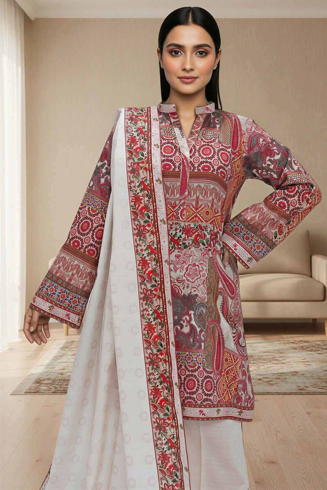 5766-SOHVI DIGITAL PRINTED KHADDAR UNSTITCHED