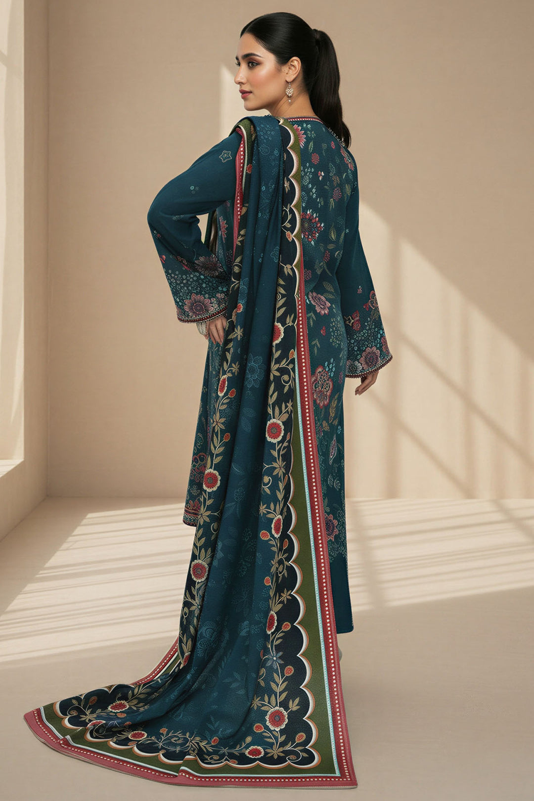 5767-ZIANA DIGITAL PRINTED KHADDAR STITCHED