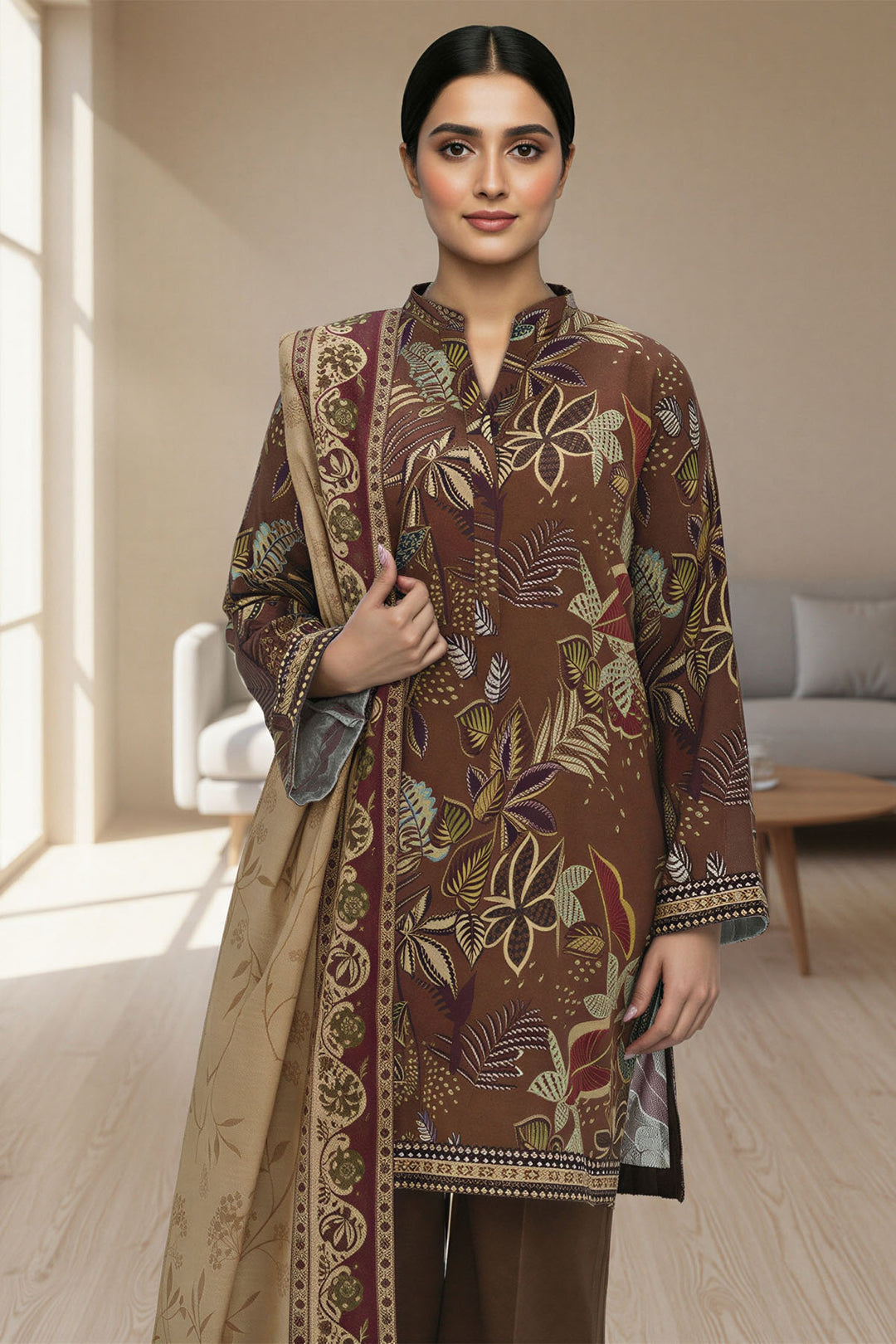5770-TAMARA DIGITAL PRINTED KHADDAR STITCHED