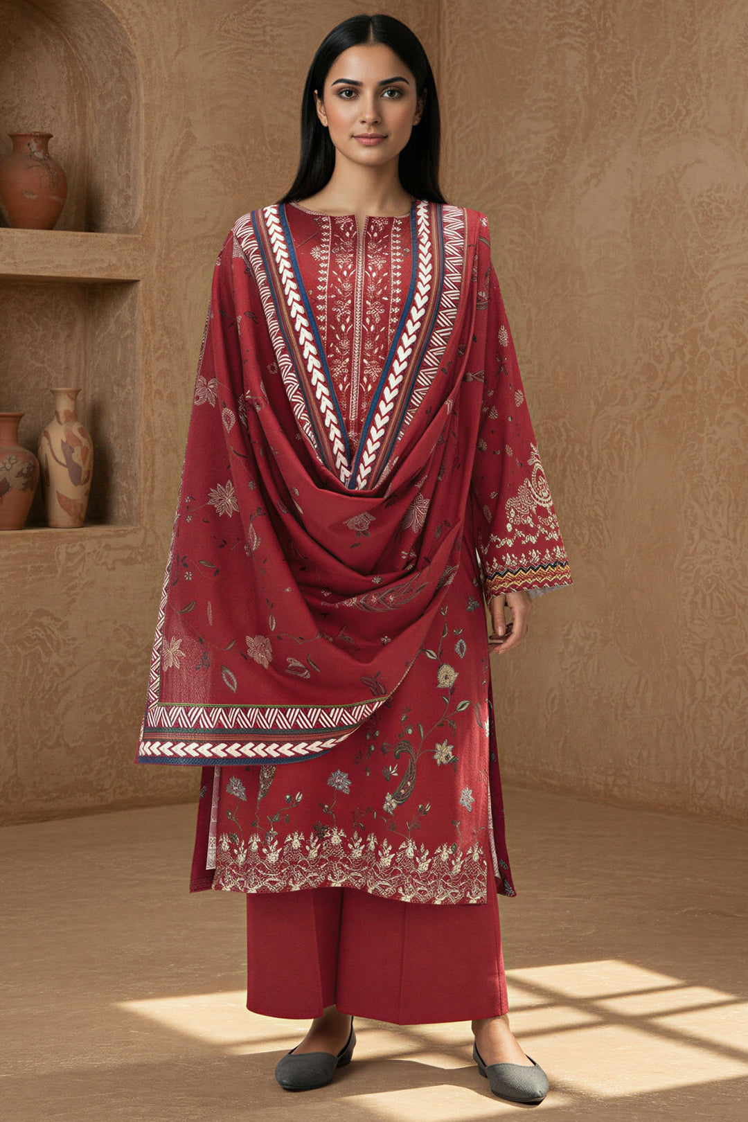 5772-RAZVA DIGITAL PRINTED KHADDAR STITCHED