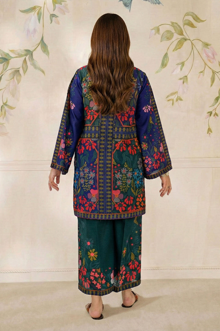 5784-NEZA DIGITAL PRINTED RAW SILK STITCHED