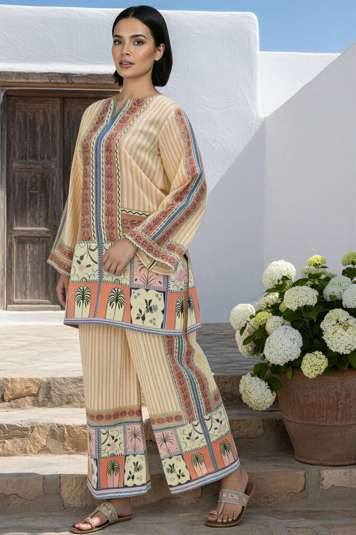 5785-ASMIRA DIGITAL PRINTED RAW SILK STITCHED