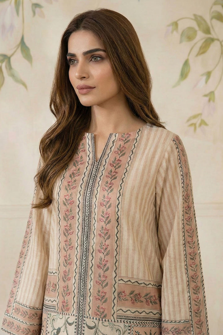 5785-ASMIRA DIGITAL PRINTED RAW SILK STITCHED