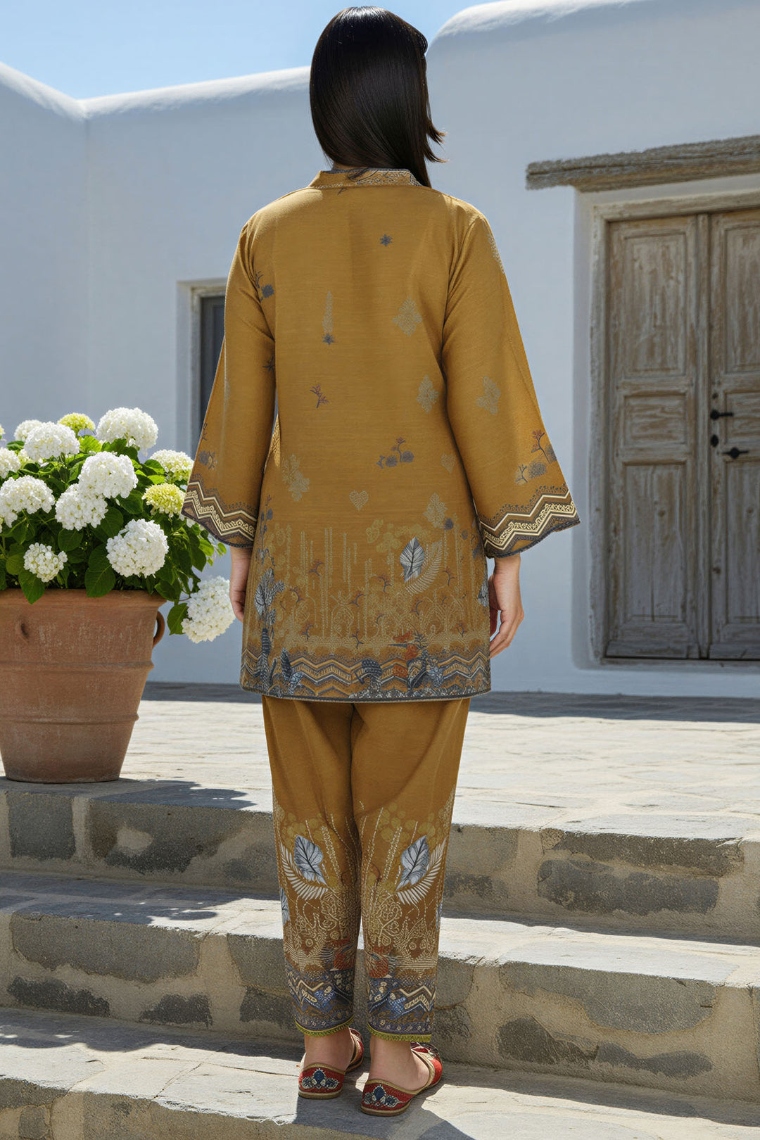 5786-NIARA DIGITAL PRINTED RAW SILK STITCHED