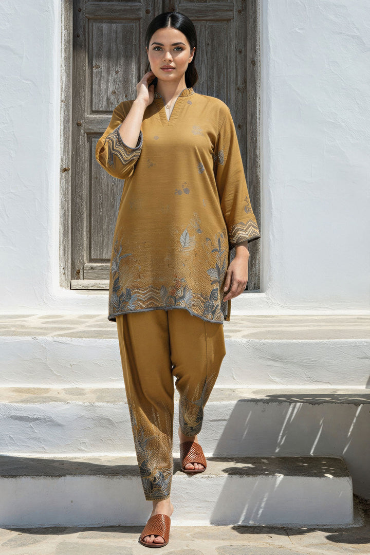5786-NIARA DIGITAL PRINTED RAW SILK STITCHED