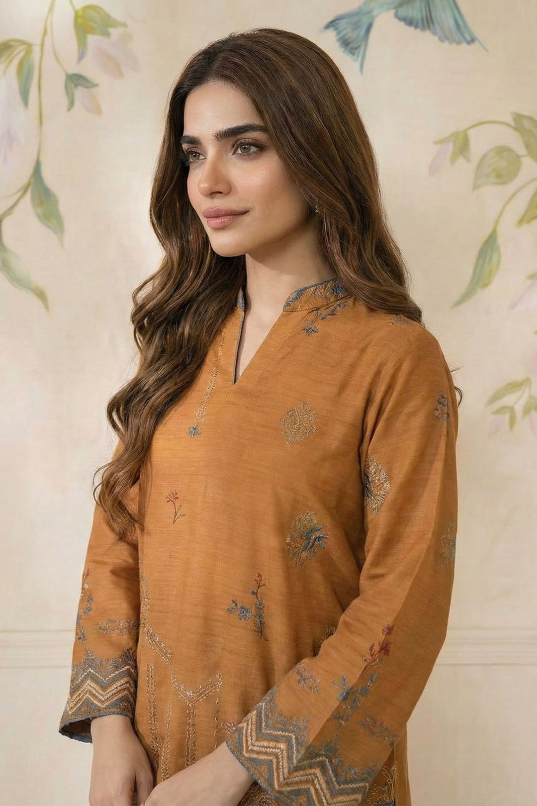 5786-NIARA DIGITAL PRINTED RAW SILK STITCHED