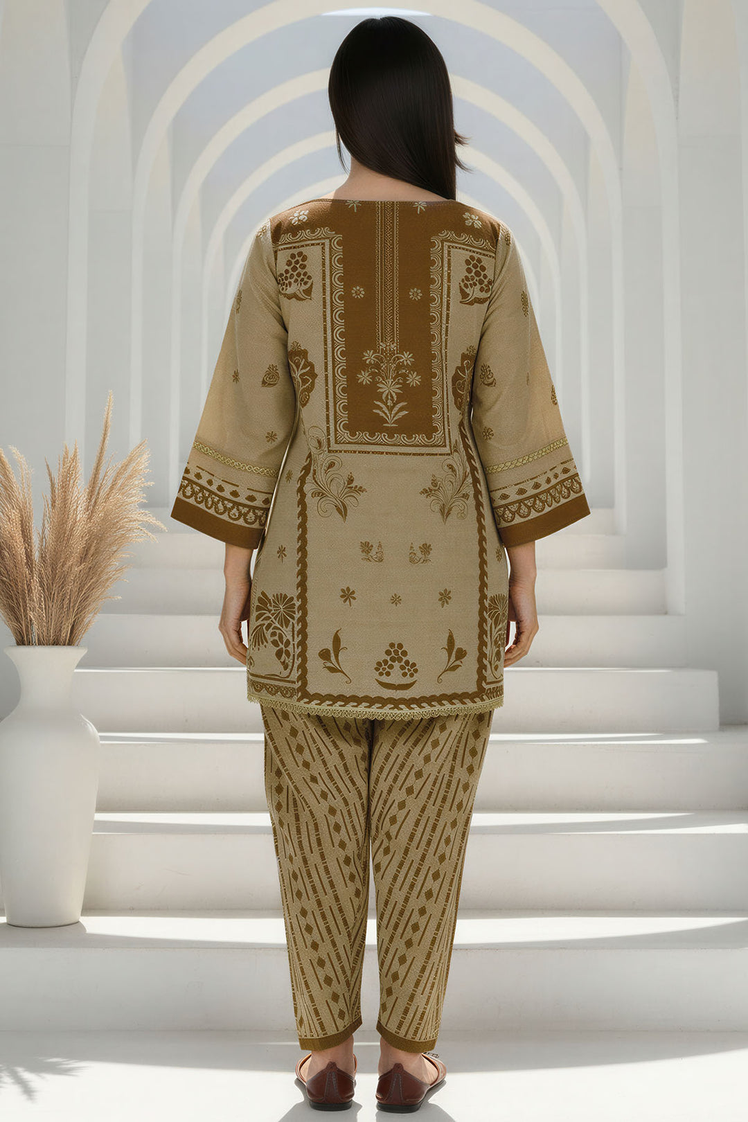 5790-ENA DIGITAL PRINTED RAW SILK STITCHED