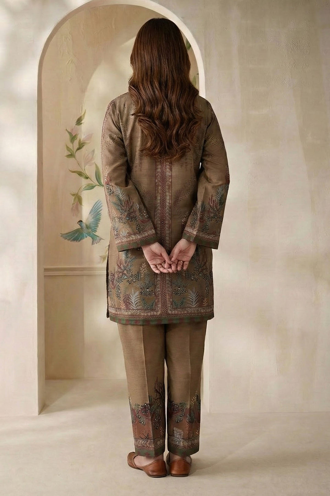 5791-ARSELA DIGITAL PRINTED RAW SILK STITCHED