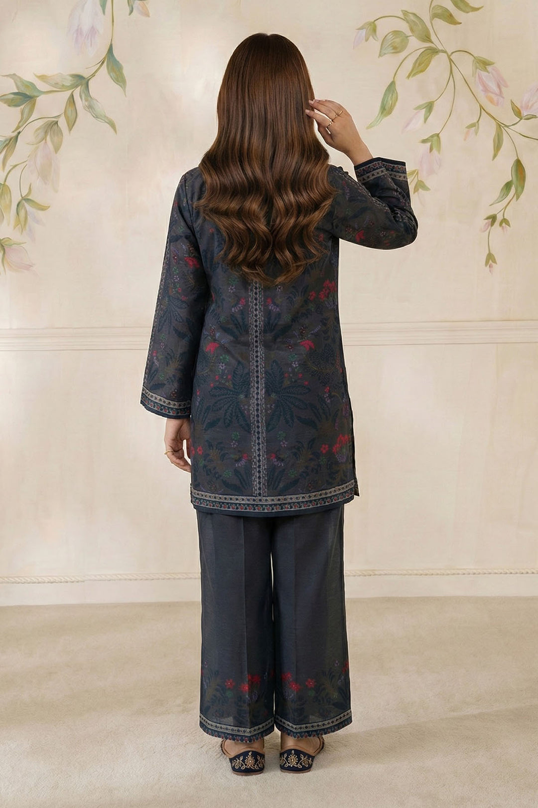 5792-EMARA DIGITAL PRINTED RAW SILK STITCHED