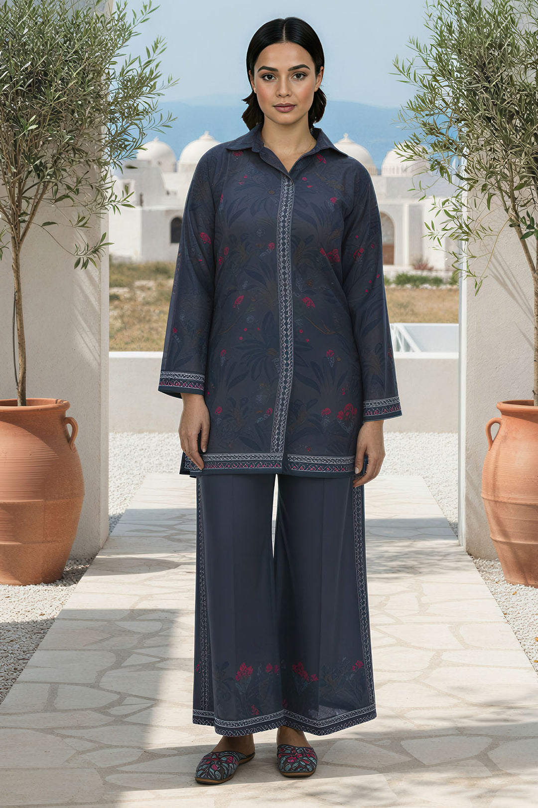 5792-EMARA DIGITAL PRINTED RAW SILK STITCHED