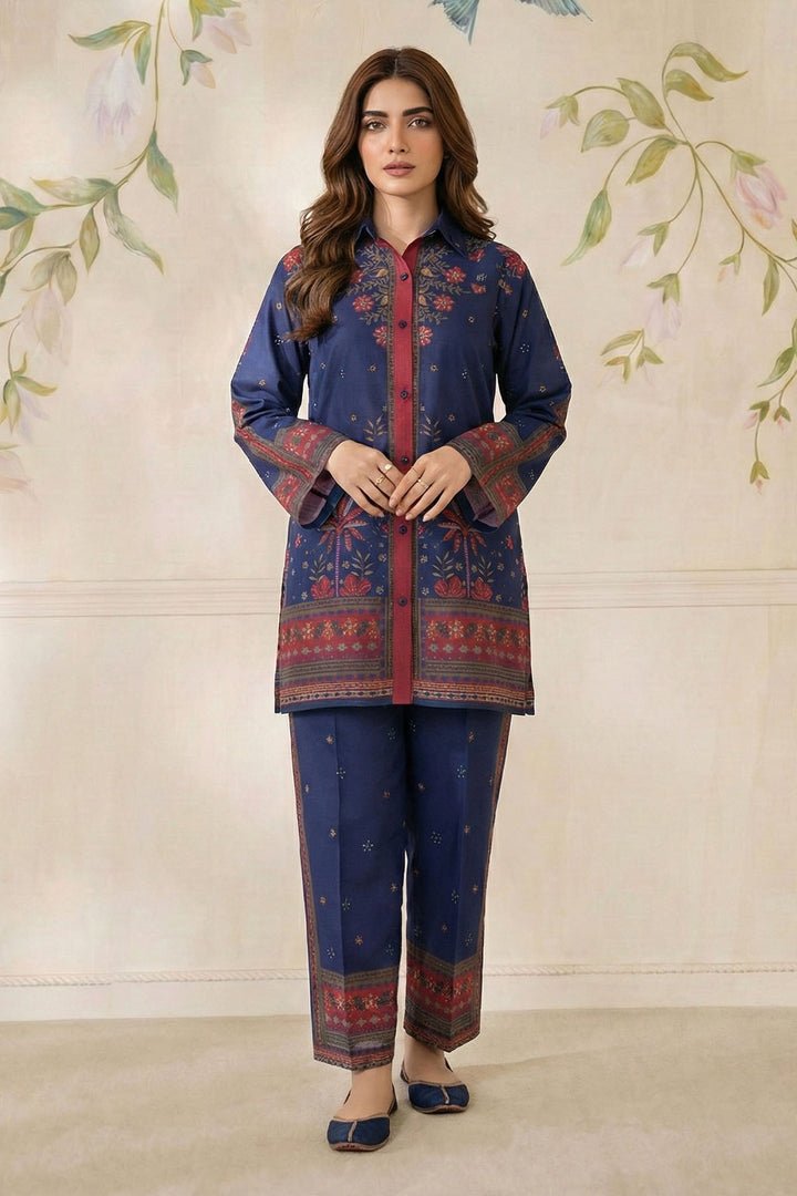 5793-ZYRA DIGITAL PRINTED RAW SILK STITCHED