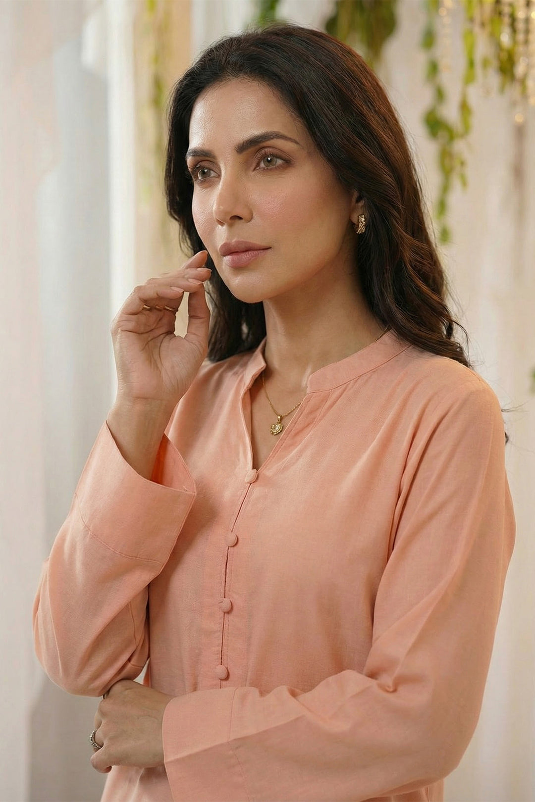 5794-INARA DYED GEORGETTE STITCHED