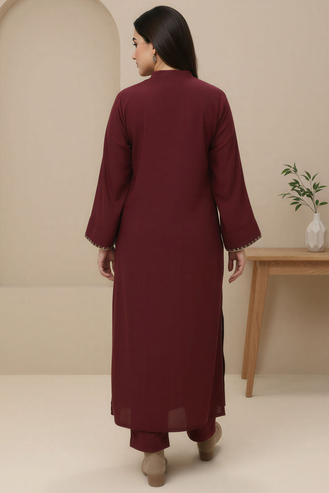 5795-NYHA DYED GEORGETTE STITCHED