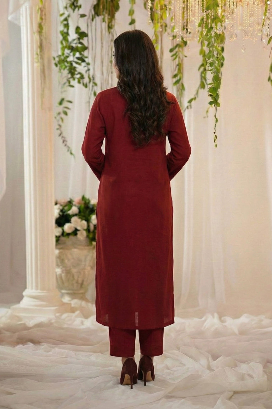 5795-NYHA DYED GEORGETTE STITCHED