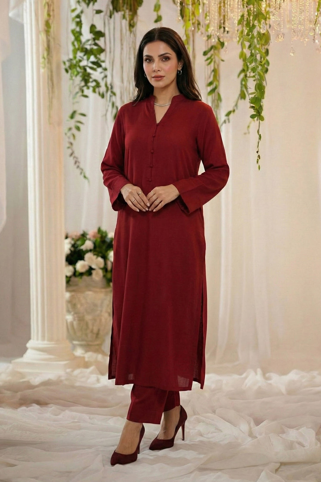 5795-NYHA DYED GEORGETTE STITCHED