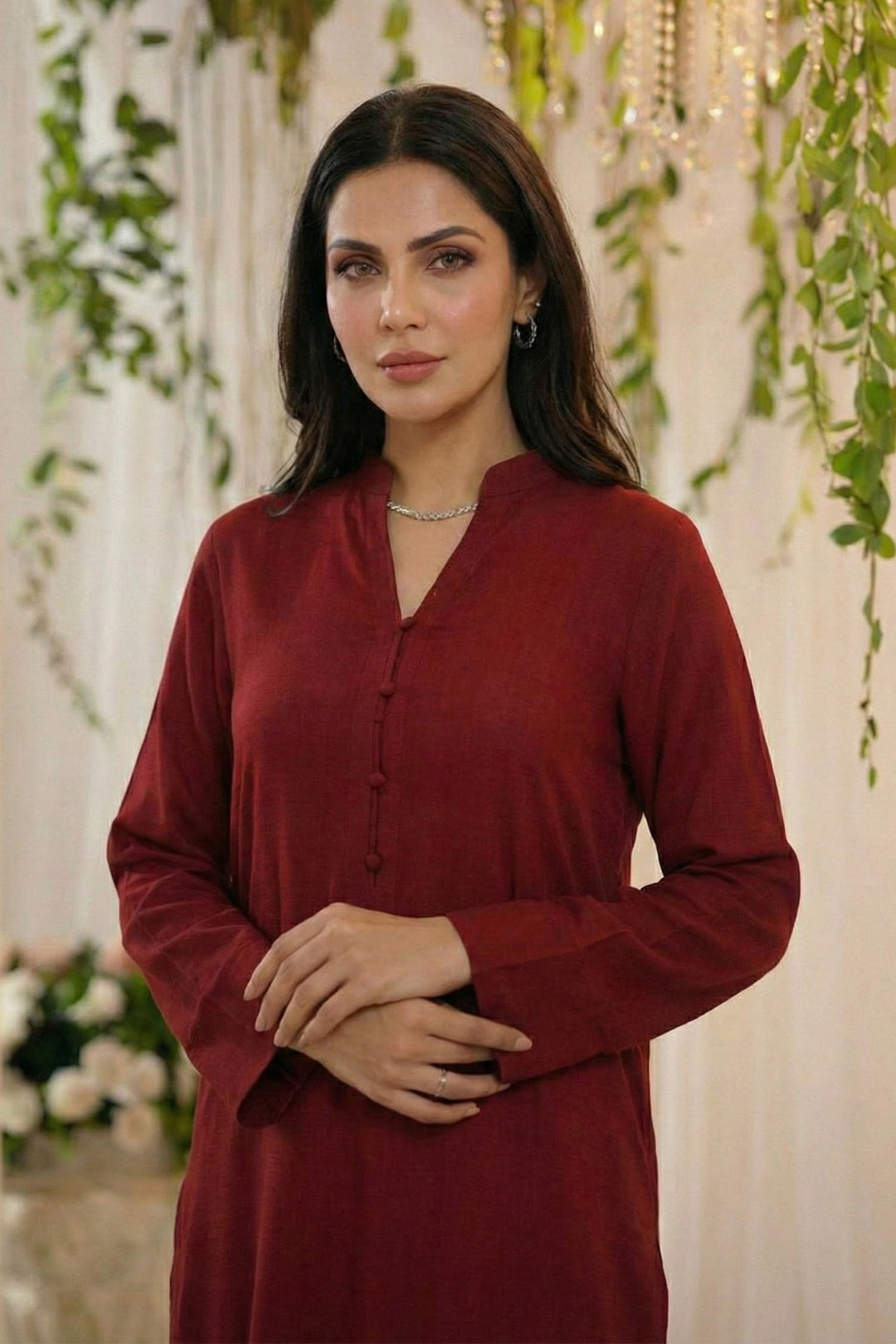 5795-NYHA DYED GEORGETTE STITCHED