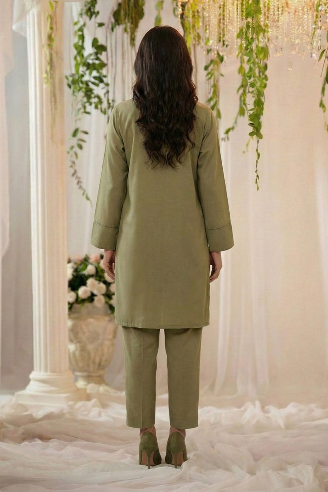 5797-ZAHWAH DYED GEORGETTE STITCHED