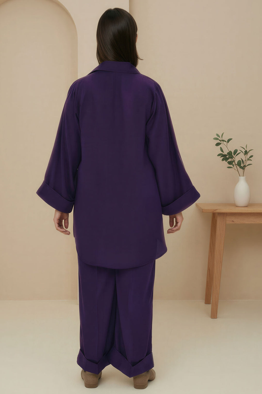 5798-LEEM DYED GEORGETTE STITCHED