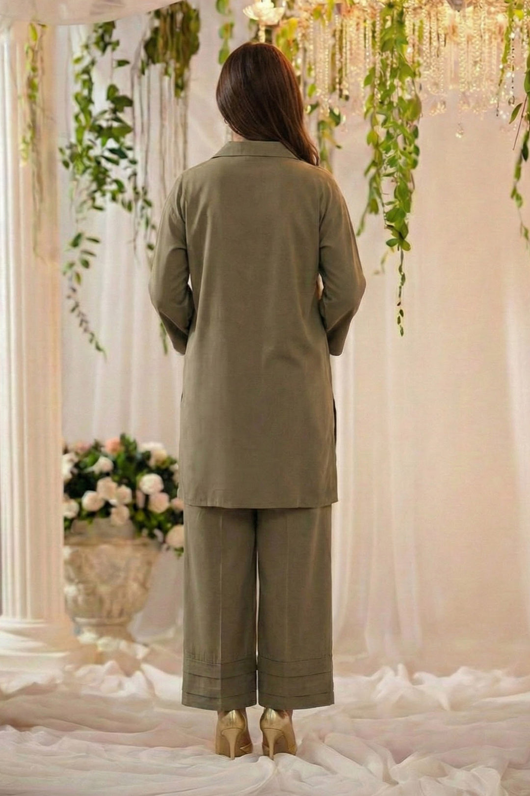 5800-EBRAH DYED GEORGETTE STITCHED