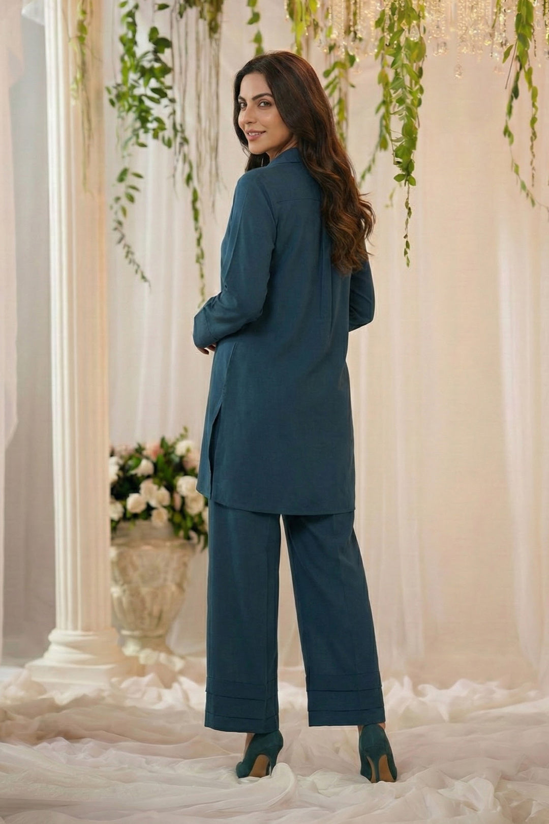 5801-LAYAAL DYED GEORGETTE STITCHED