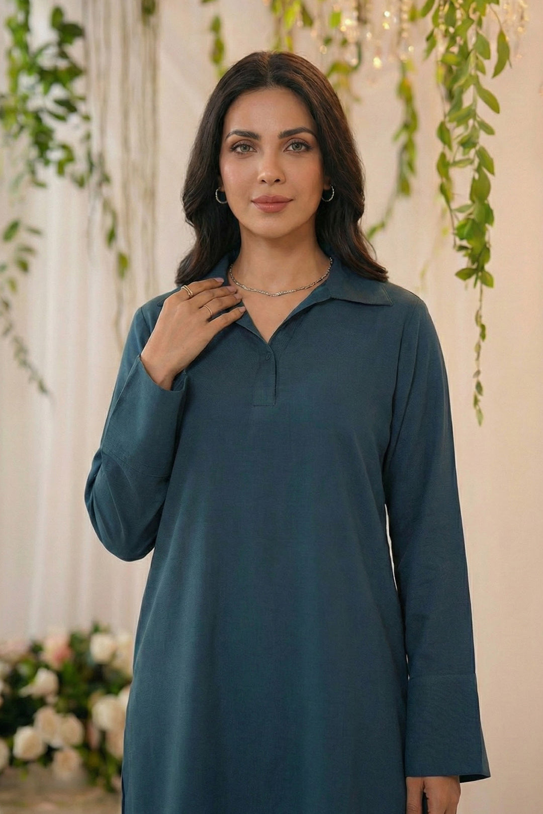 5801-LAYAAL DYED GEORGETTE STITCHED