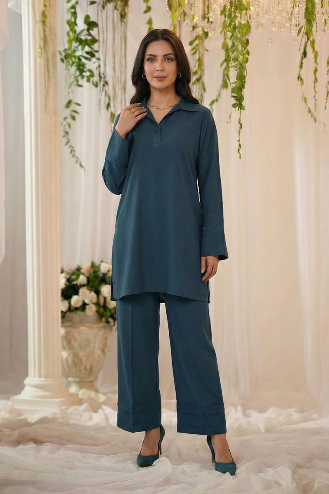 5801-LAYAAL DYED GEORGETTE STITCHED