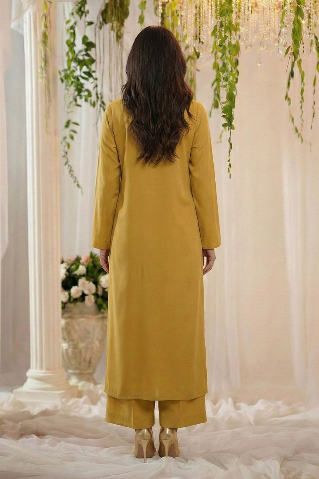 5802-AAHGA DYED GEORGETTE STITCHED