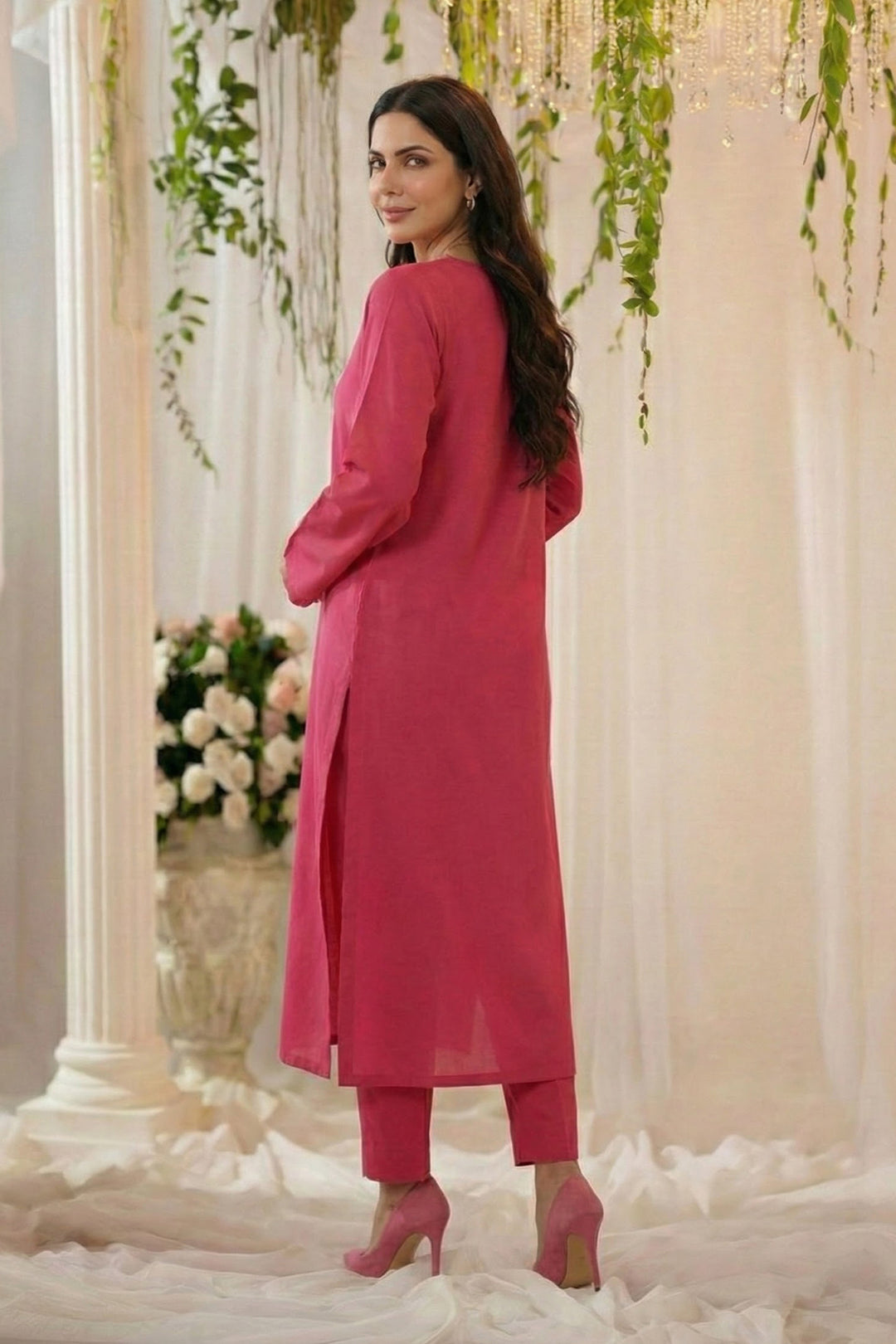 5803-EIHAM DYED GEORGETTE STITCHED