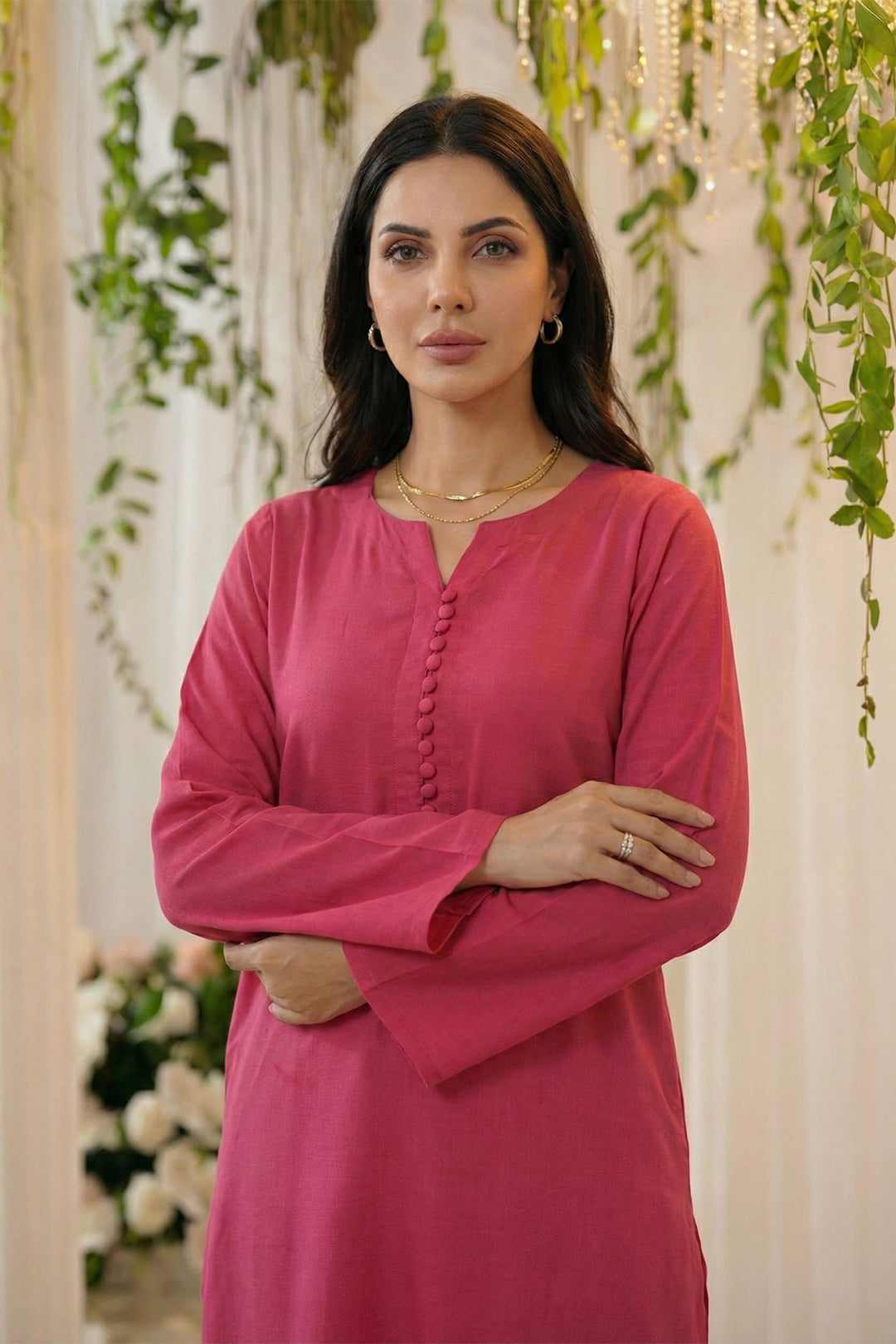 5803-EIHAM DYED GEORGETTE STITCHED