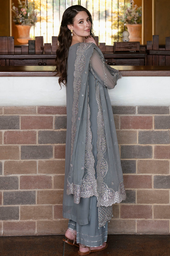 5808-LAVANDA EMBROIDERED CRINKLE CHIFFON UNSTITCHED