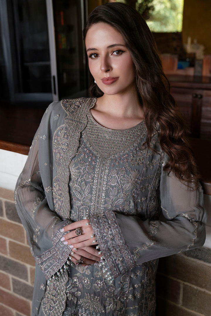 5808-LAVANDA EMBROIDERED CRINKLE CHIFFON UNSTITCHED