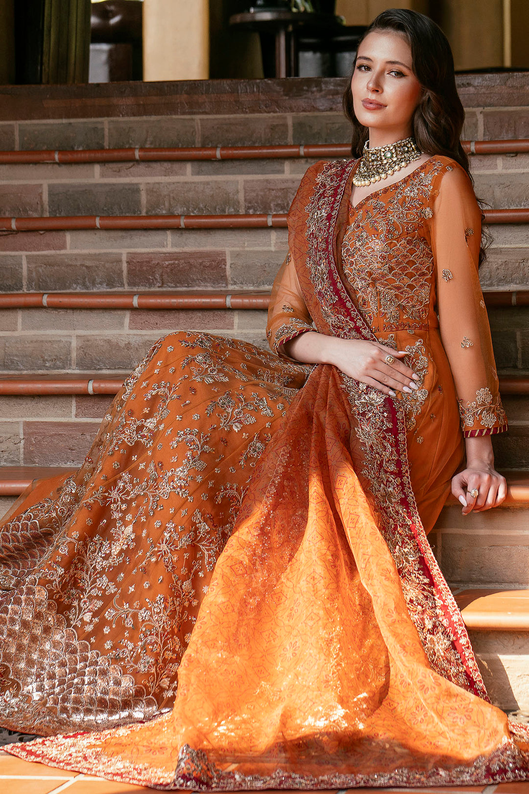 5811-GIRASOLE EMBROIDERED SILK NET UNSTITCHED
