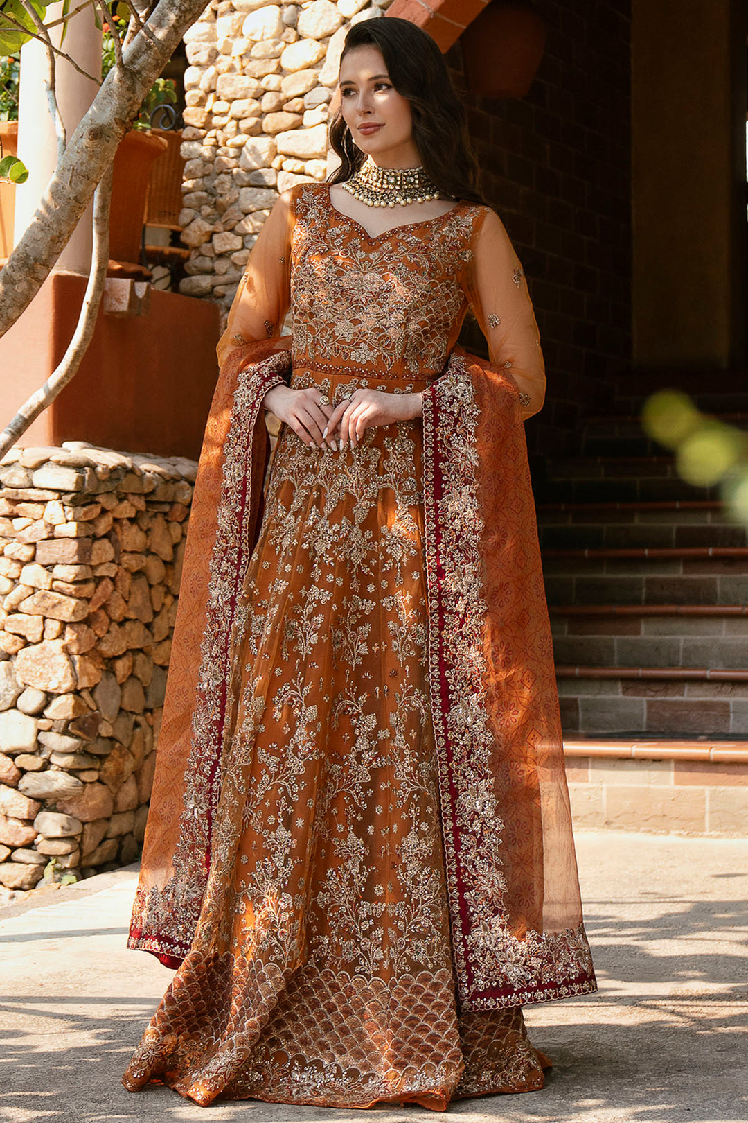 5811-GIRASOLE EMBROIDERED SILK NET UNSTITCHED