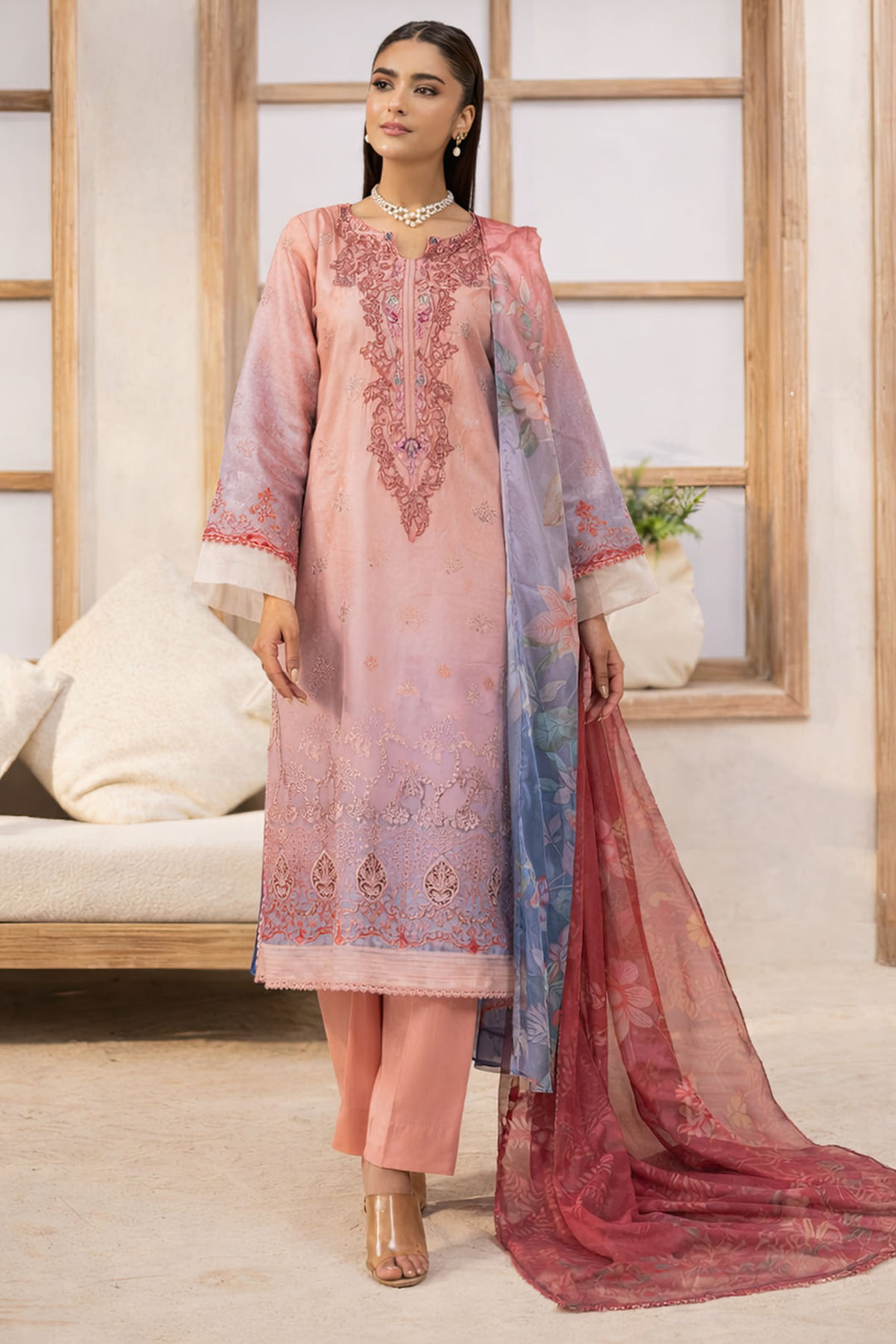5813-LISA EMBROIDERED LAWN UNSTITCHED