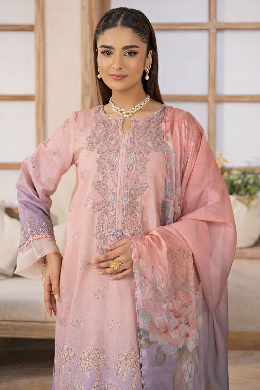 5813-LISA EMBROIDERED LAWN UNSTITCHED