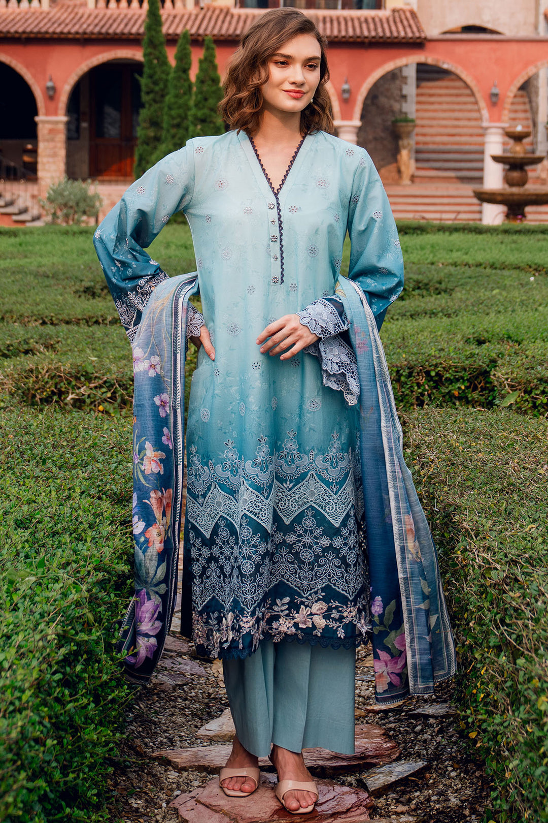 5815-SUNLIT EMBROIDERED LAWN STITCHED