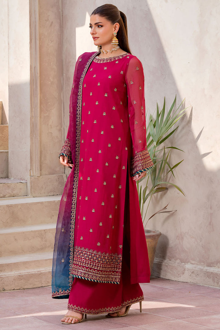 5825-DAISY EMBROIDERED CRINKLE CHIFFON STITCHED