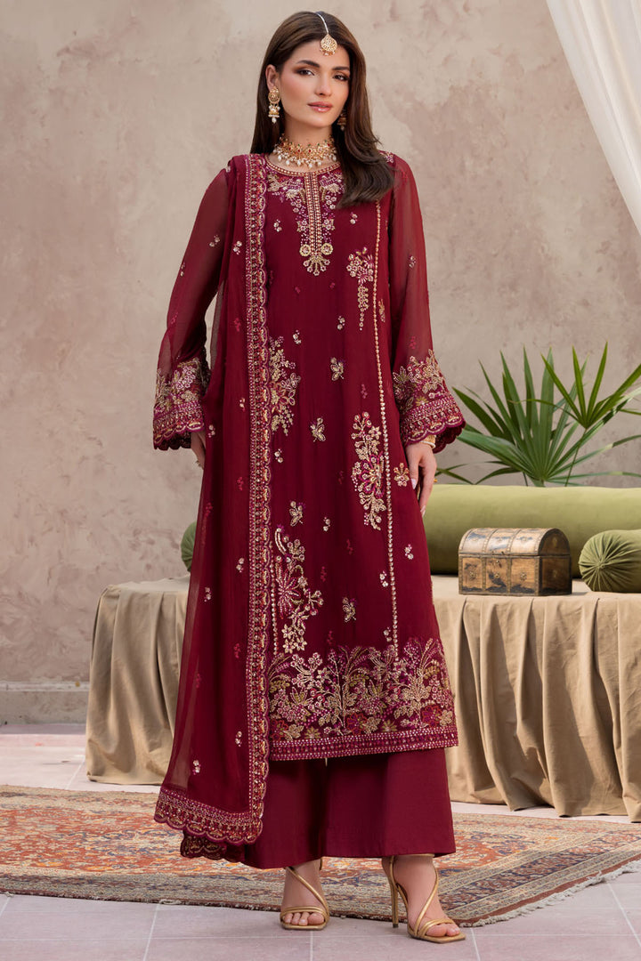 5828-ELLIE EMBROIDERED CRINKLE CHIFFON STITCHED