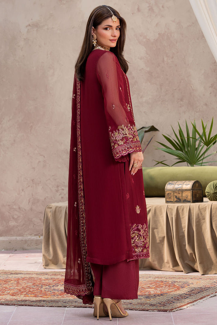 5828-ELLIE EMBROIDERED CRINKLE CHIFFON STITCHED