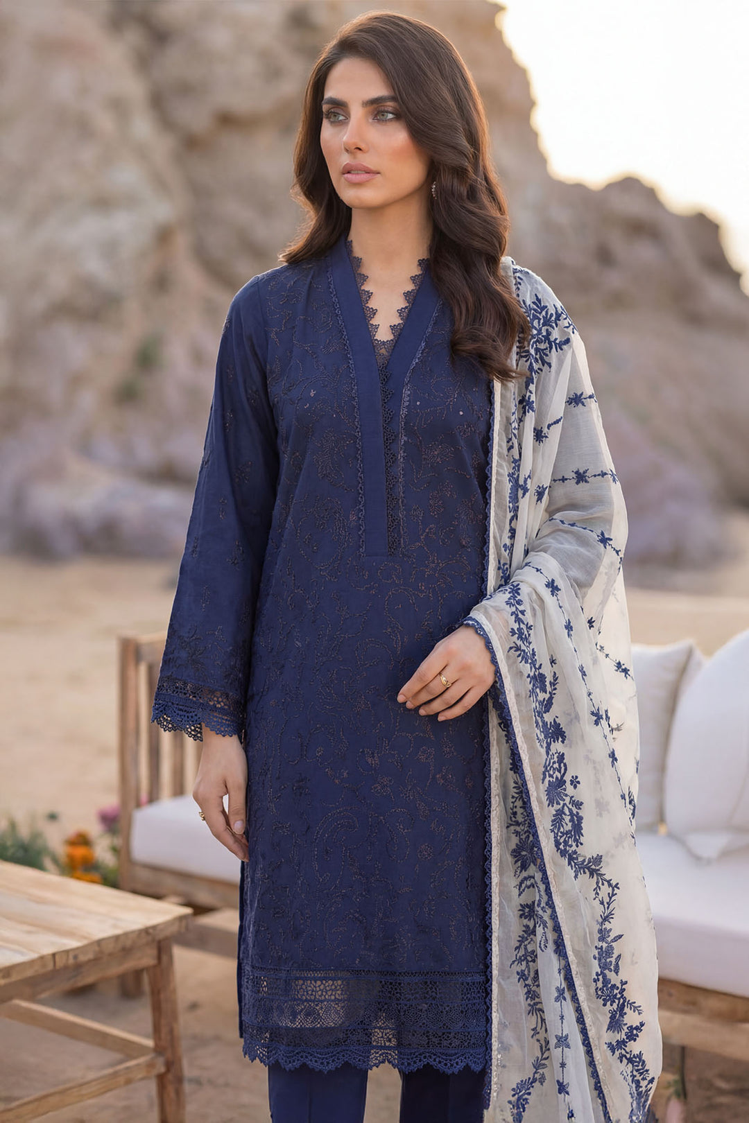 5844-ZINNIA EMBROIDERED LAWN UNSTITCHED