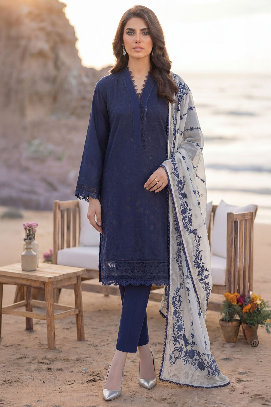 5844-ZINNIA EMBROIDERED LAWN UNSTITCHED