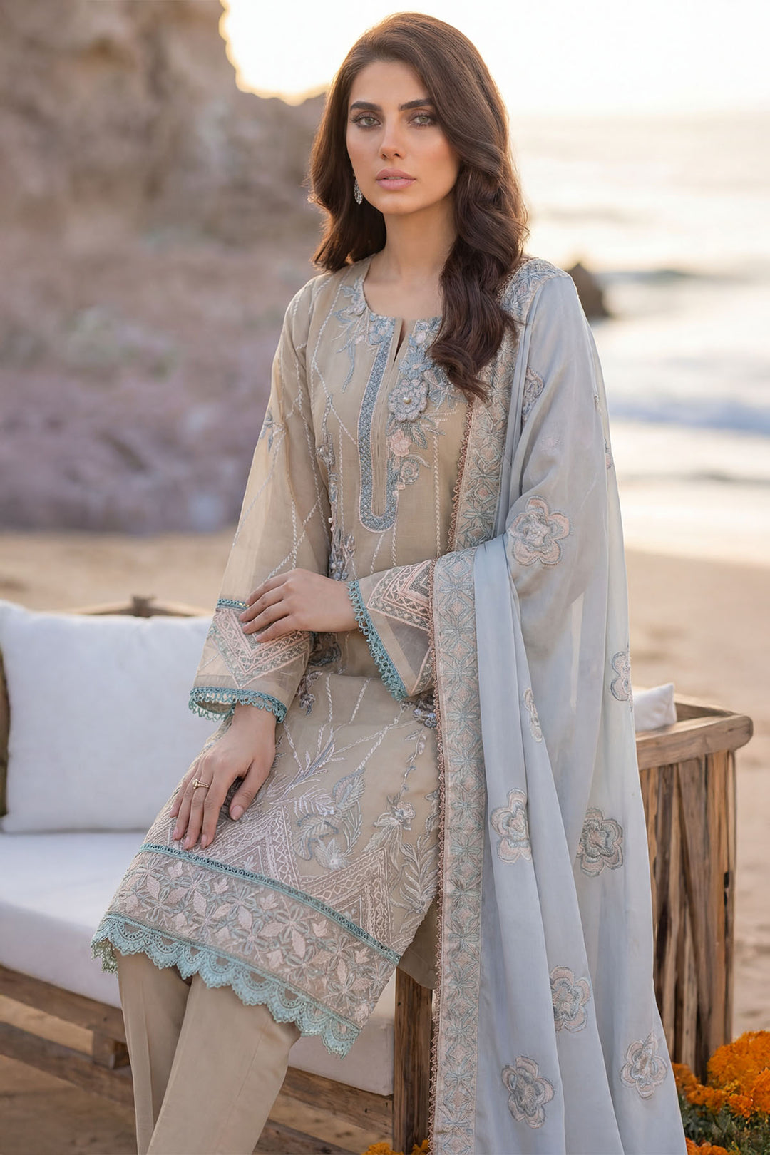 5845-IVY EMBROIDERED LAWN UNSTITCHED