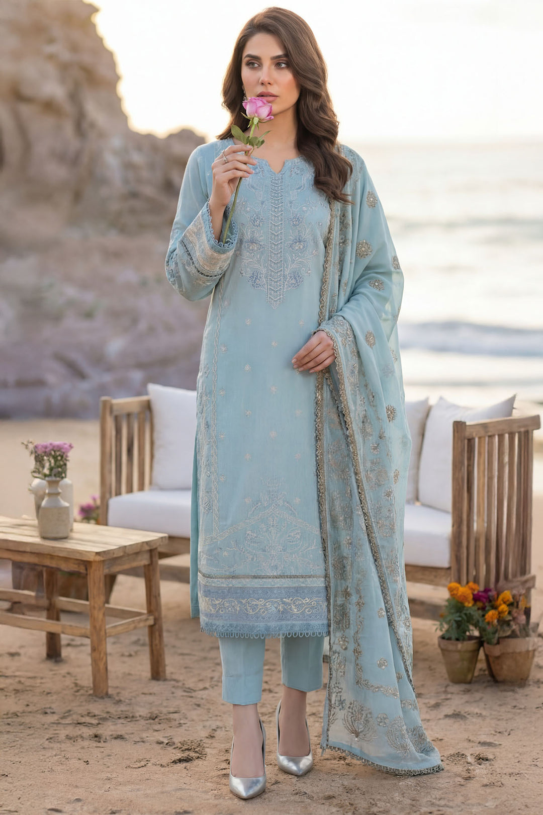 5846-JASMINE EMBROIDERED LAWN UNSTITCHED