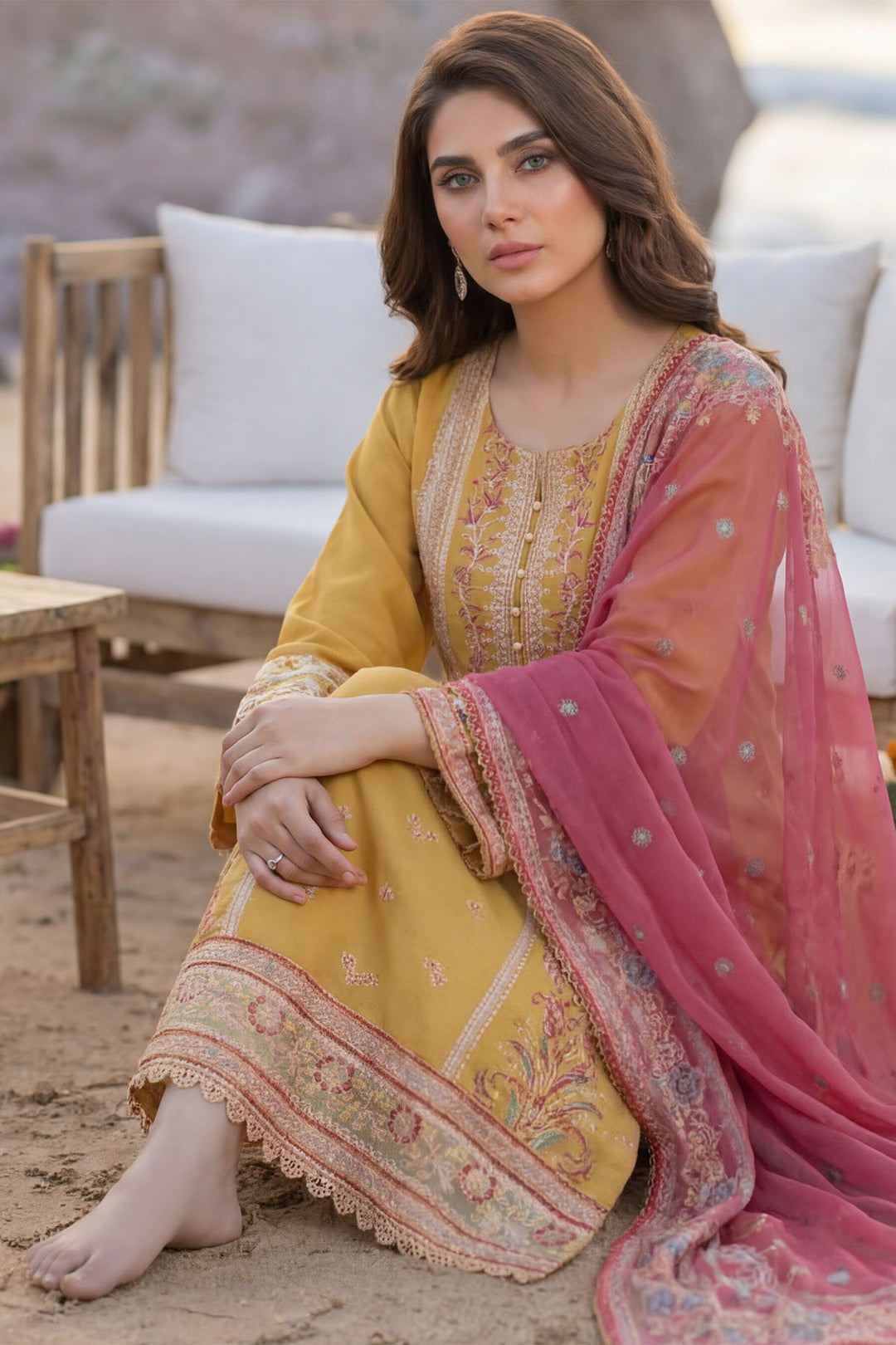 5847-QUILL EMBROIDERED LAWN UNSTITCHED