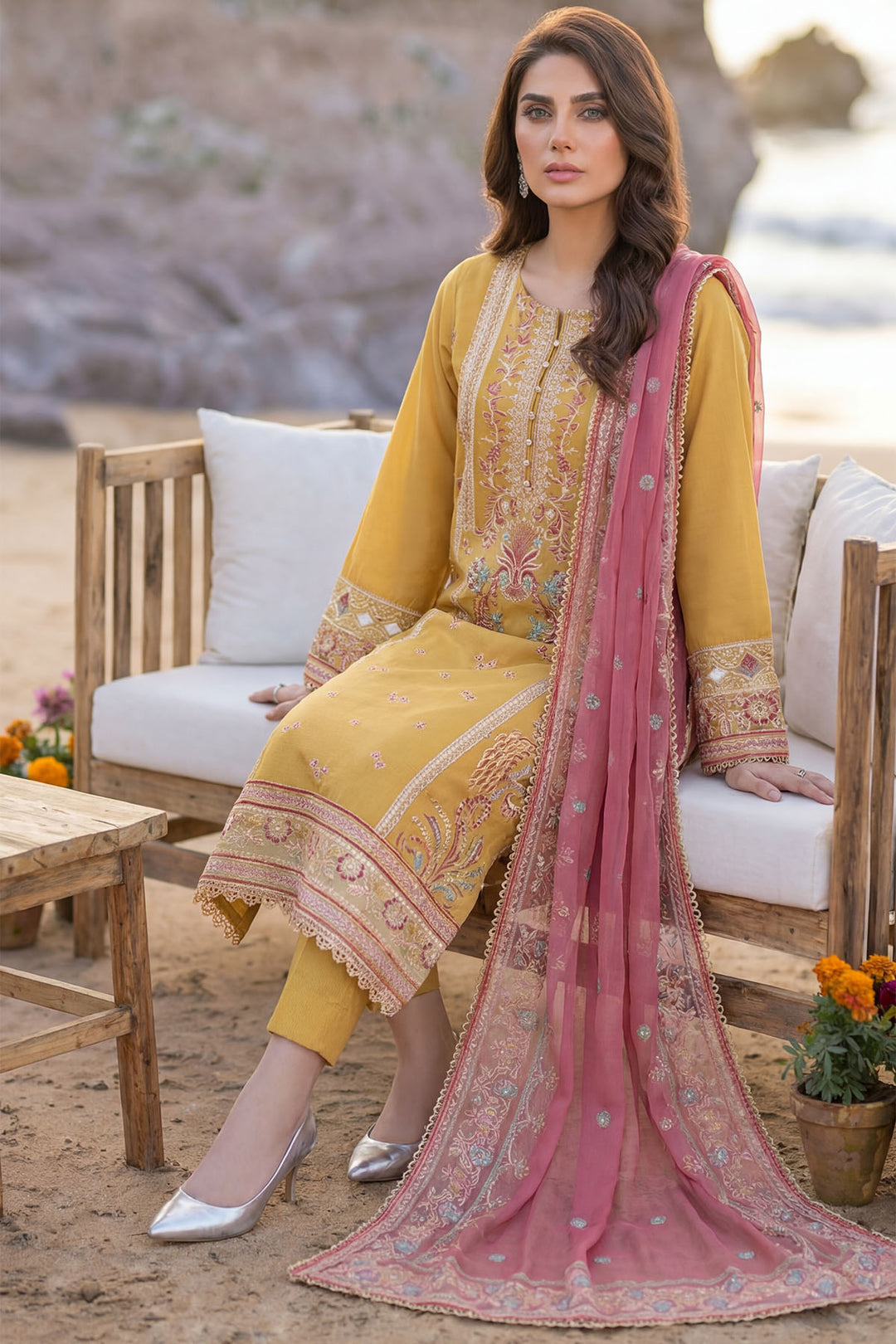 5847-QUILL EMBROIDERED LAWN UNSTITCHED