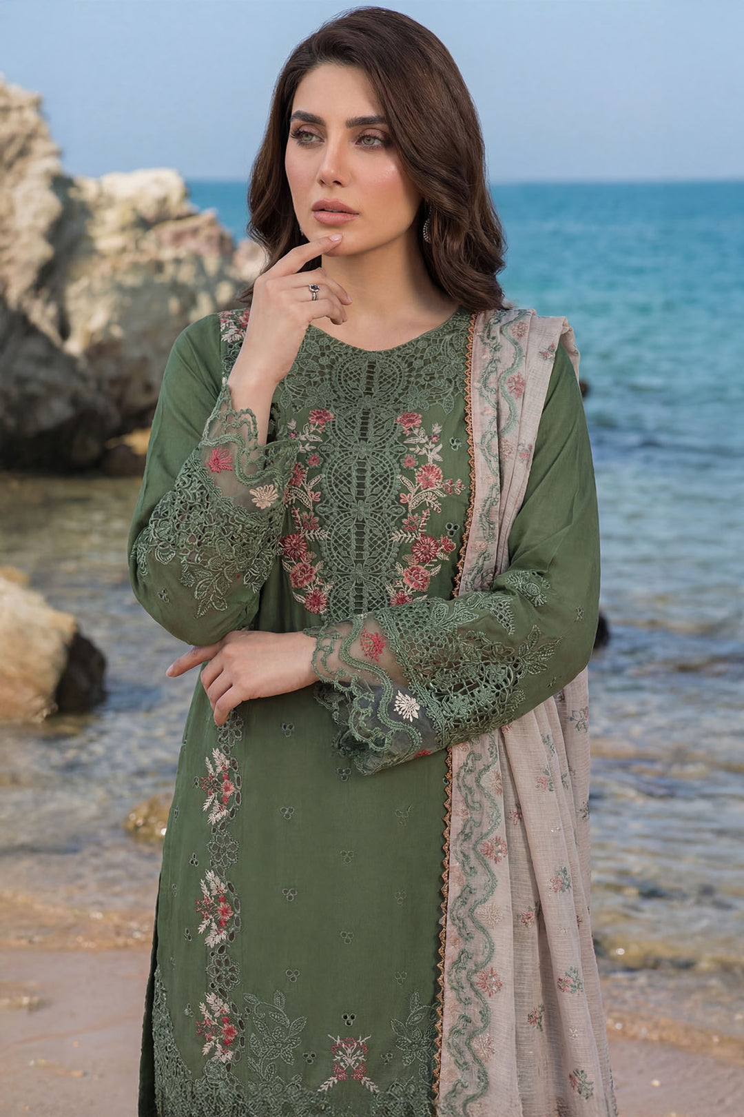 5849-BASIL EMBROIDERED LAWN UNSTITCHED