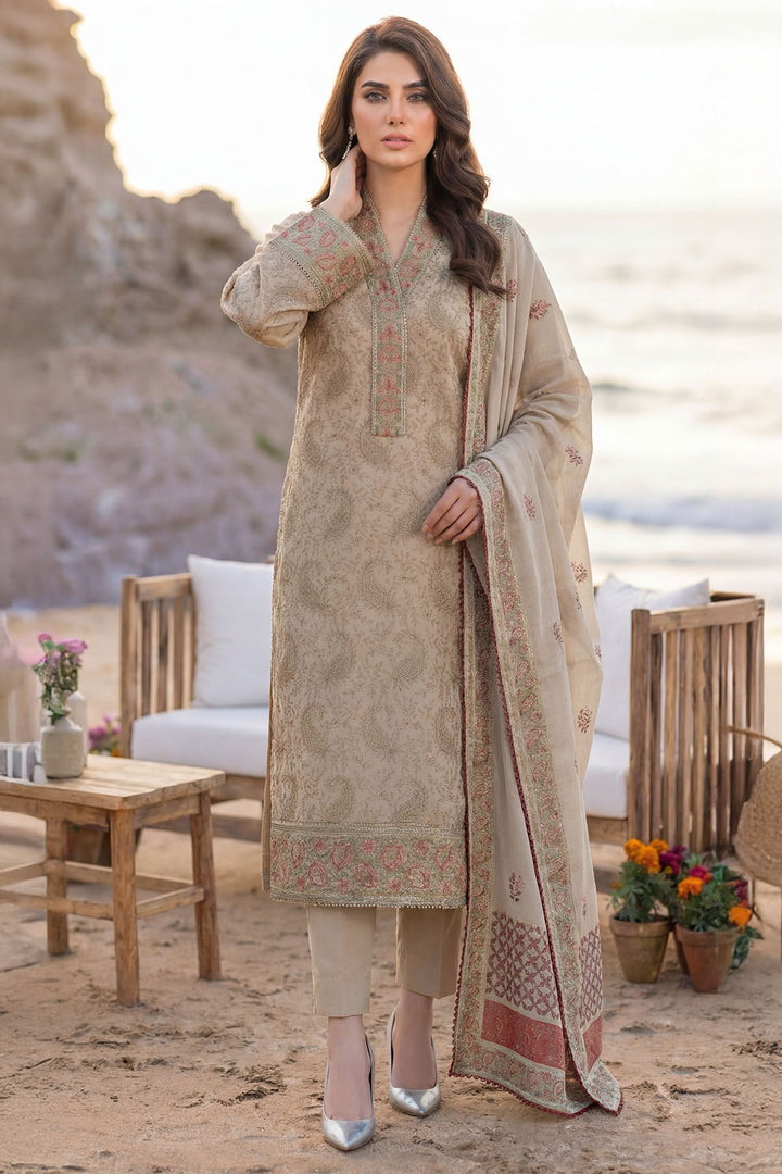5852-INDIGO EMBROIDERED LAWN UNSTITCHED