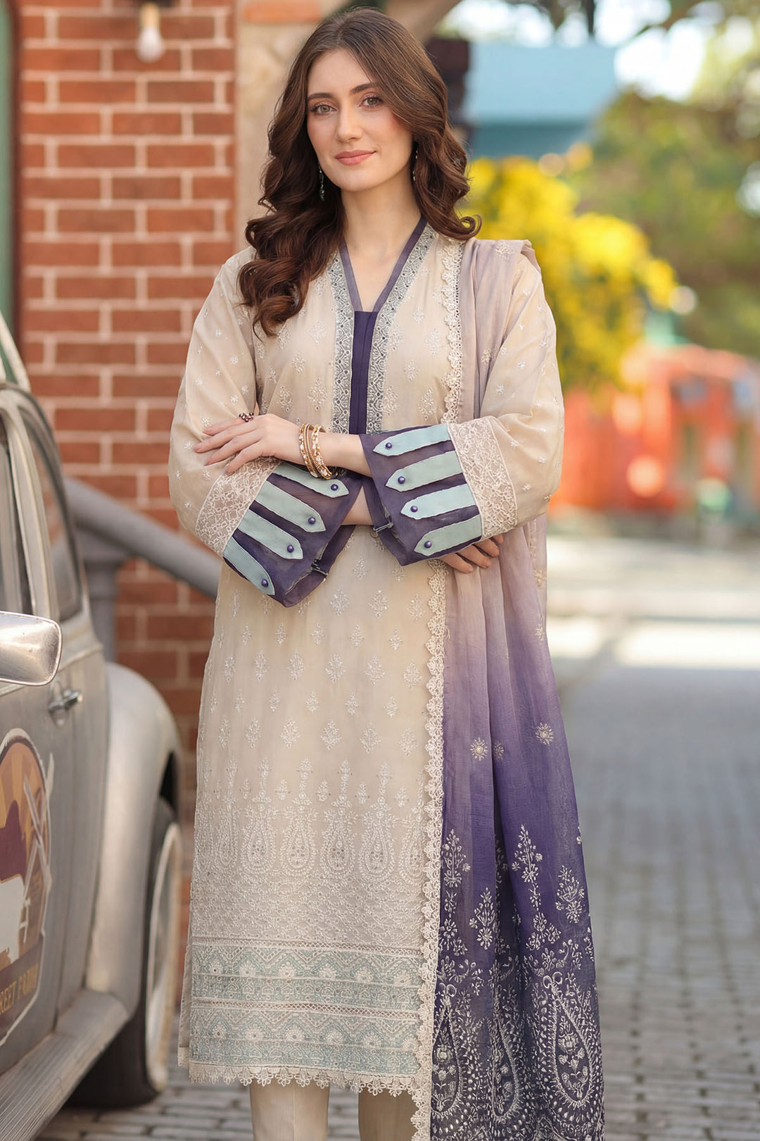 5863-BELLA EMBROIDERED LAWN UNSTITCHED